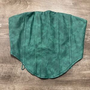 Akira Green Corset Crop Top Size Medium